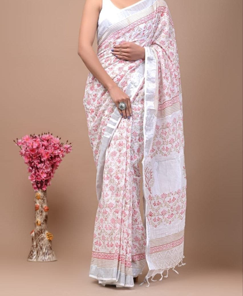 Linen Silk Saree