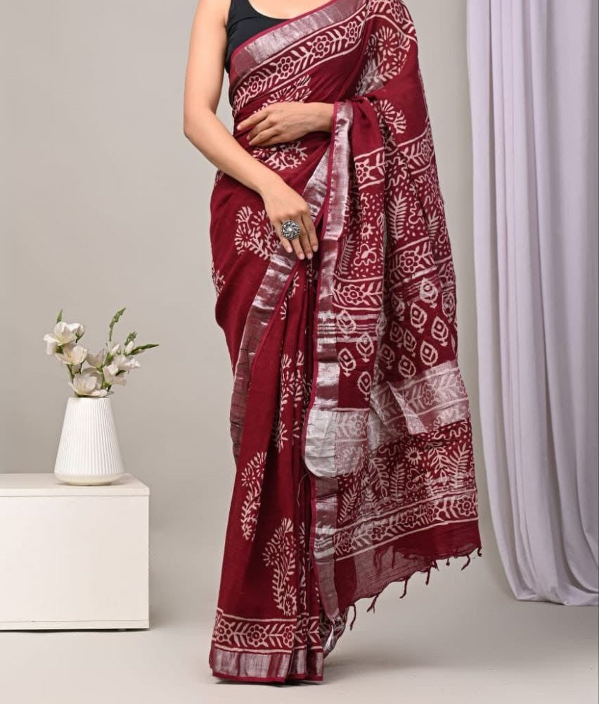 Linen Silk Saree