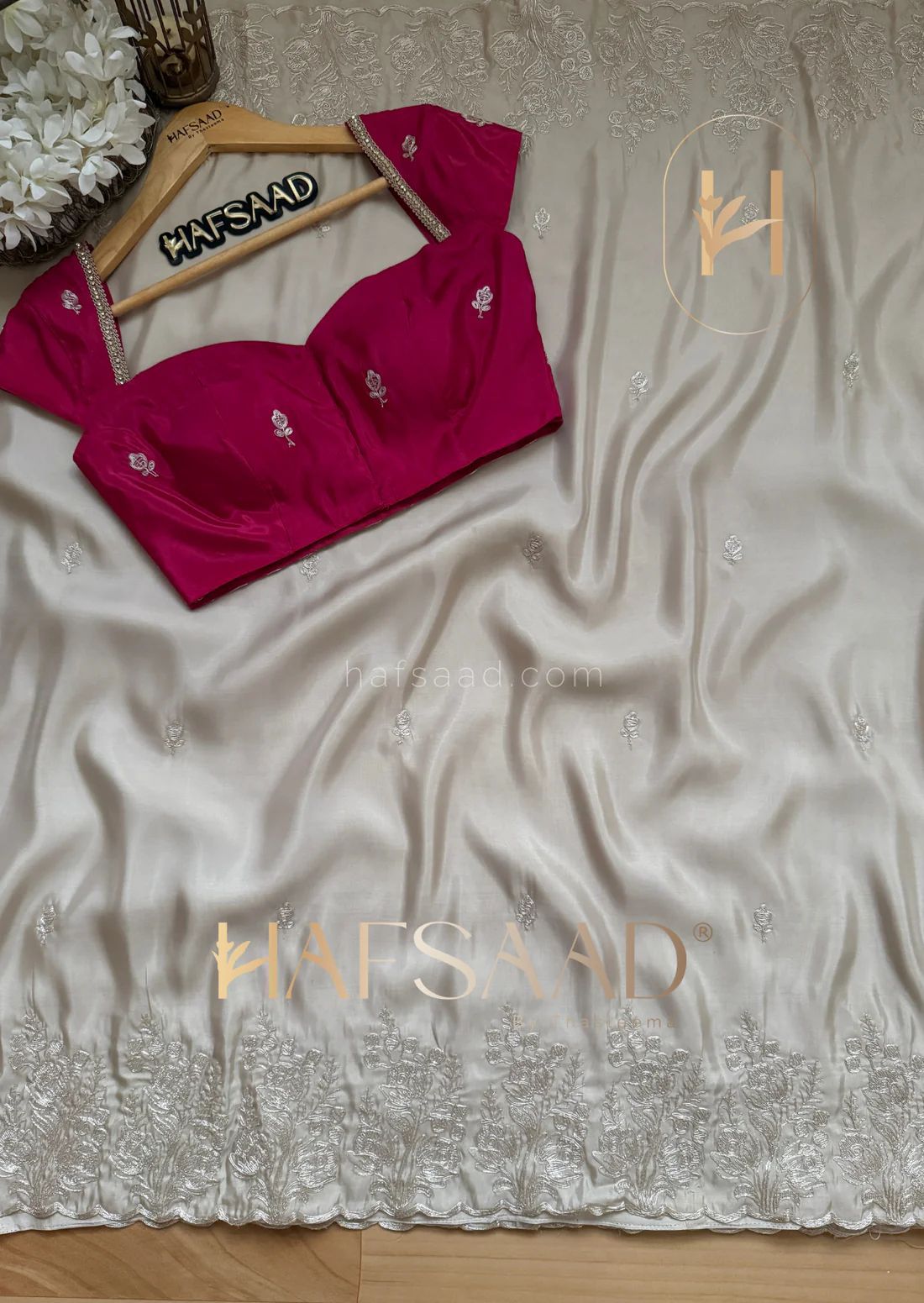 Celebrity style new arrival pure HO Fabric Rich Look Coding Embroidery
