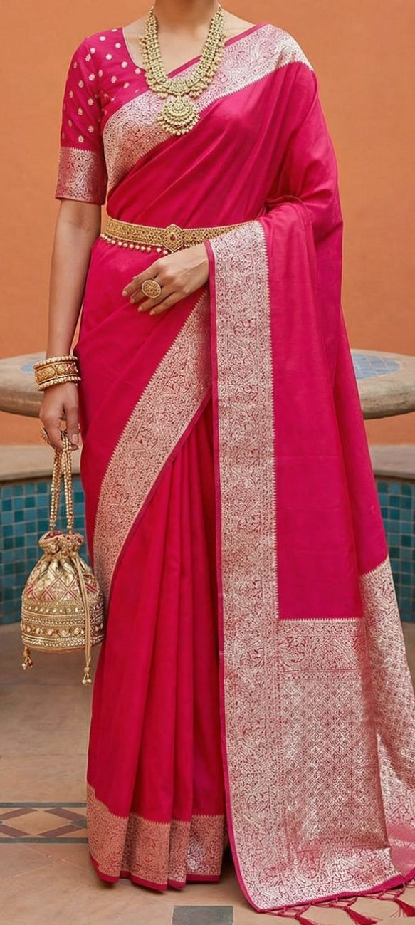 Soft Premium Banarasi Silk Fabric Saree