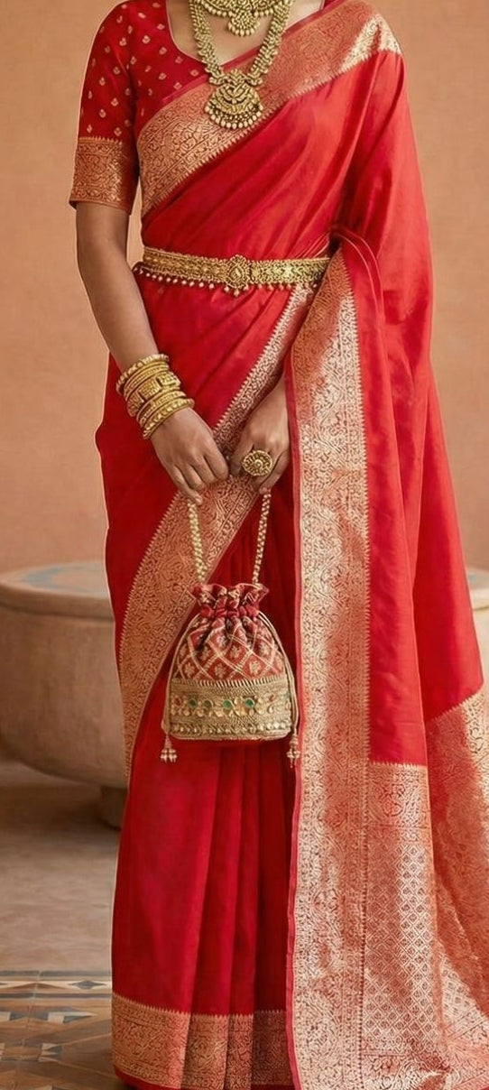 Soft Premium Banarasi Silk Fabric Saree