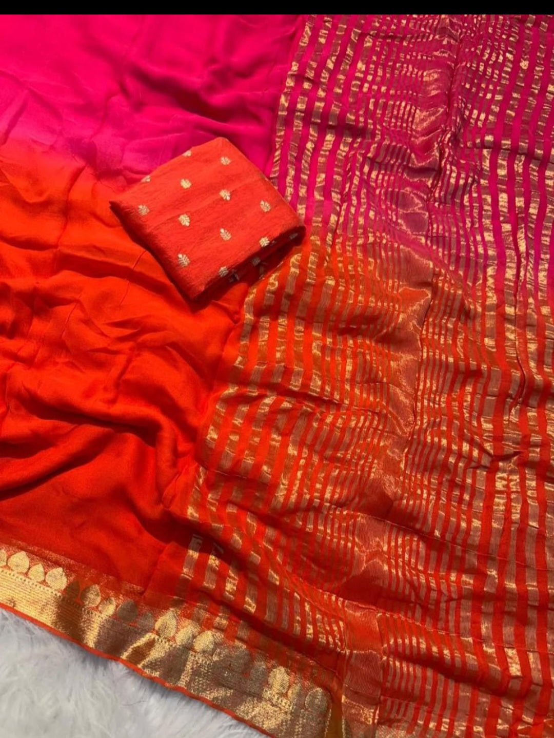 Viscose georgette Shaded Saree