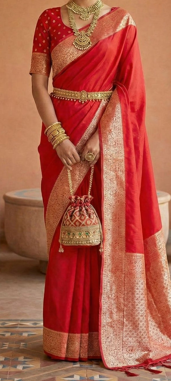 Soft Premium Banarasi Silk Fabric Saree