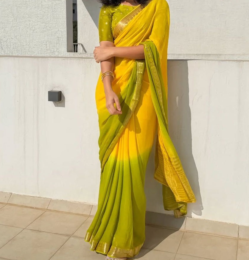 Viscose Georgette Shaded Saree